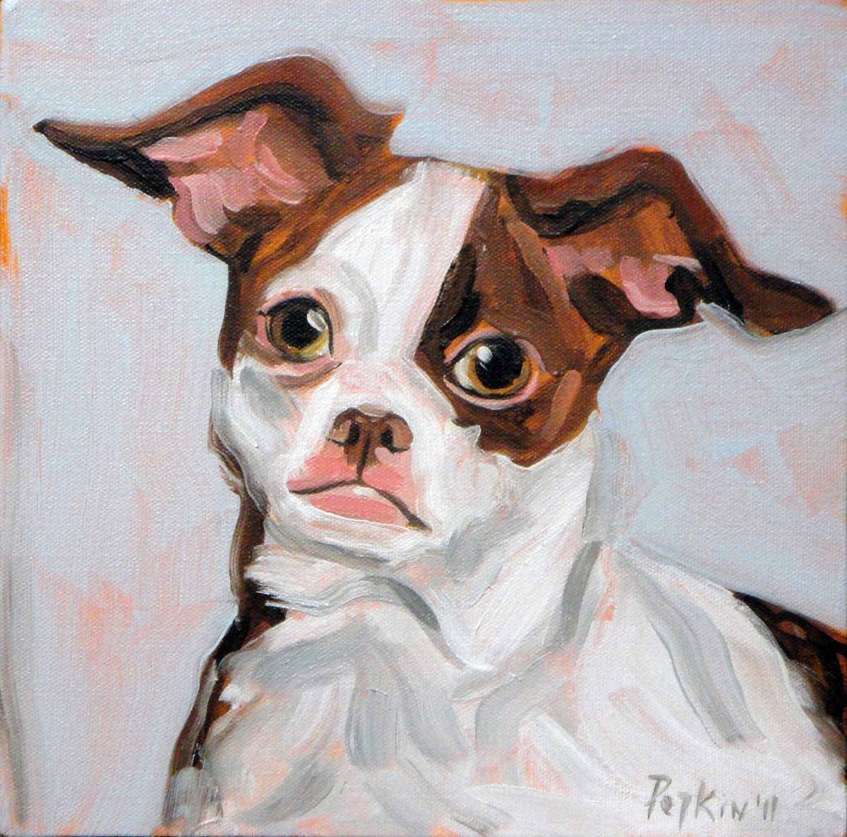 Custom Pet Portrait | Oil on Canvas 10"x10" | Popkin's P{et Portraits